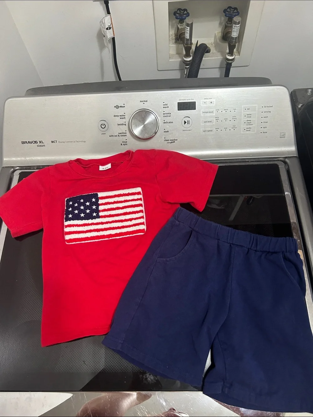 Boys Size 3-4 4th of July flag patriotic matching outfit set girl unisex neutral